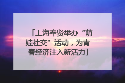 上海奉贤举办“萌娃社交”活动，为青春经济注入新活力